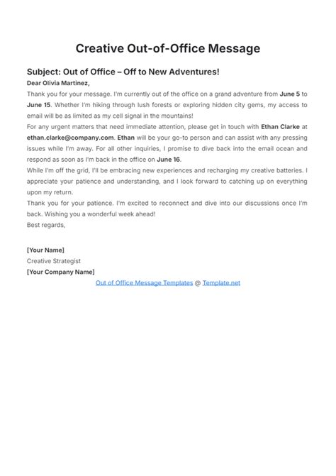 Free Out of Office Retirement Message Template to Edit Online