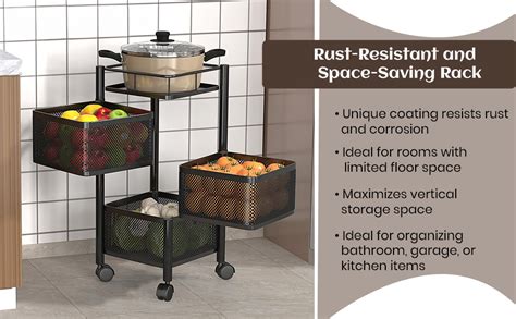 Kuber Industries Storage Rack | 5-Layer Revolving Vegetable Kitchen ...
