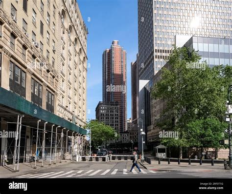 View of Foley Square, a street intersection in the Civic Center of ...