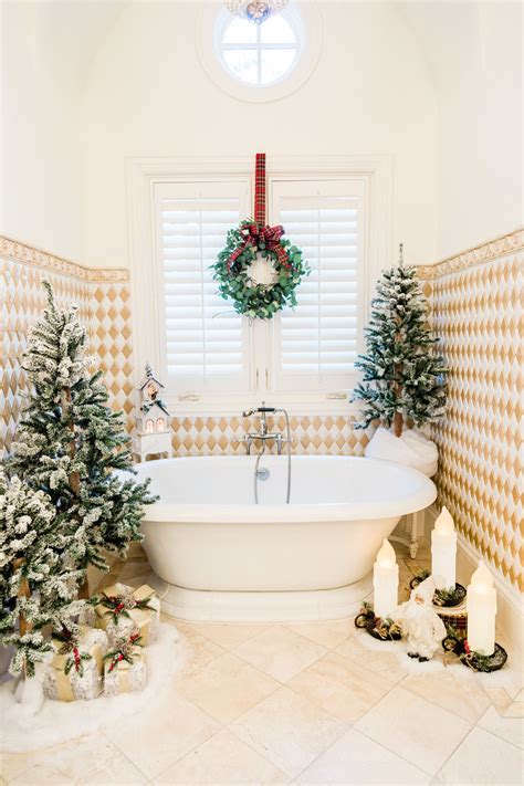25+ christmas decor for bathroom ideas for a cozy and festive home spa