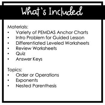 Solving Expressions with Order of Operations Differentiated Worksheets ...