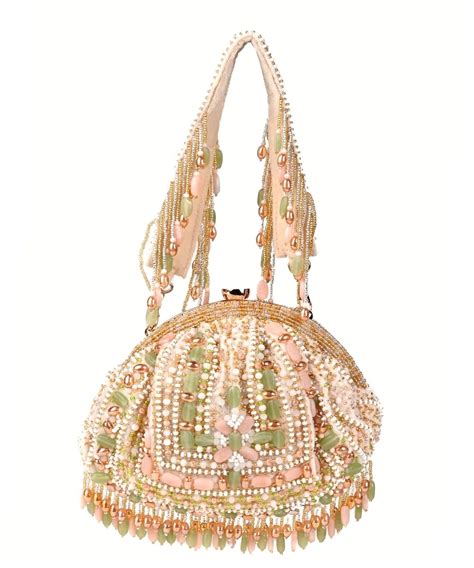 Noor Pastel Suede Embellished Pouch – House of Kosha