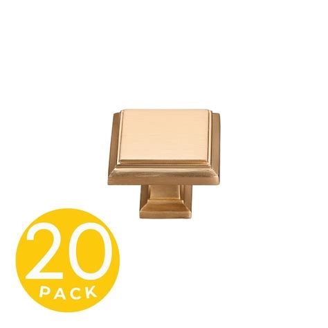 Sapphire Accent Series 1-in Gold Square Modern Cabinet Knob 20 -Pack in ...