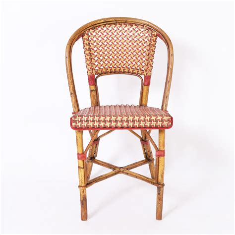 Set of Six Vintage French Bamboo Bistro Chairs For Sale at 1stDibs