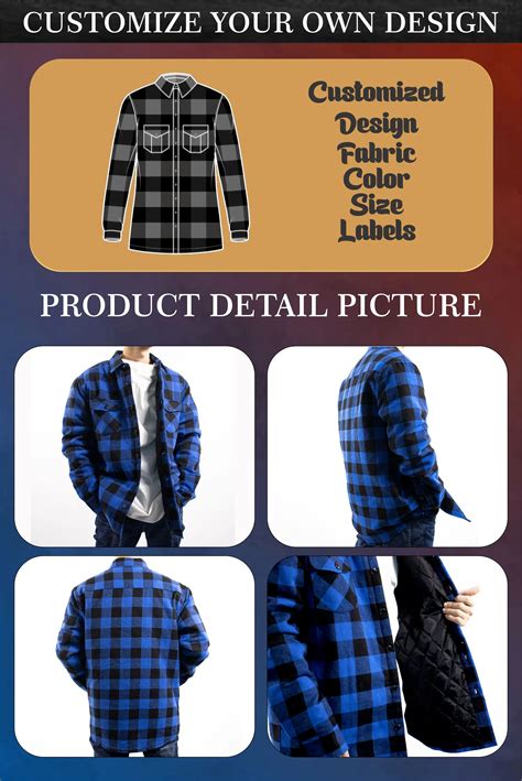 New High Quality Vintage Mens Flannel Jacket Big Size Plaid Heavy Lined ...