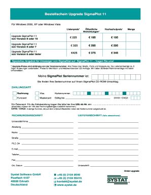 Ausfüllbar Online Bestellschein Upgrade SigmaPlot 11 - systatde Fax ...