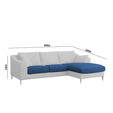 Casaliving Cortina RHS 4 Seater L Shape Sofa Set for Living Room (Blue