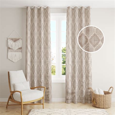 Royal Damask Design Jacquard Room Darkening Curtains – Pack of 2 ...