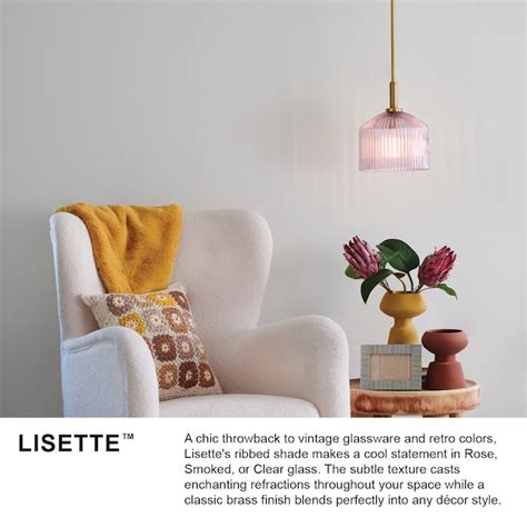 Lark Lisette Lacquered Brass Transitional Ribbed Glass Cylinder LED ...