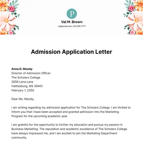 Purpose Of Application Letter For College Admission at Caitlyn Buvelot blog