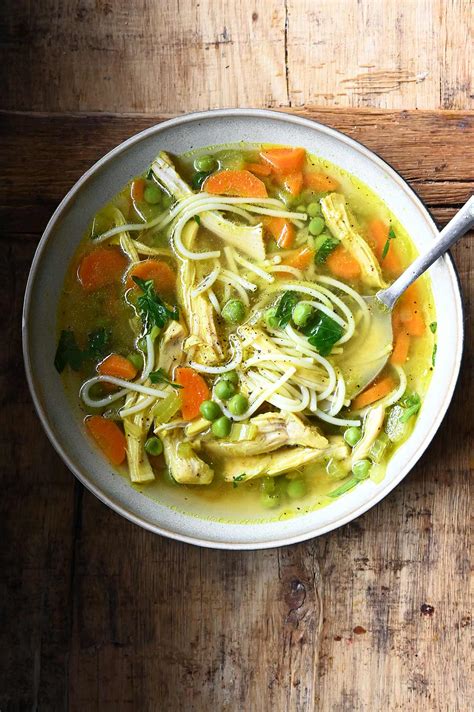 Turmeric Chicken Soup - Serving Dumplings