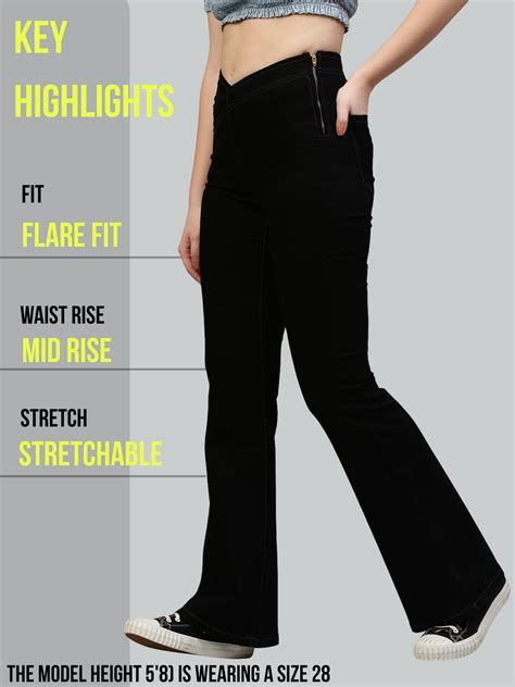 TARAMA High Rise Criss-Cross Waist Flare Fit Denim Jeans – TARAMA JEANS