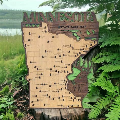 Minnesota State Parks Travel Map Customizable Handmade - Etsy