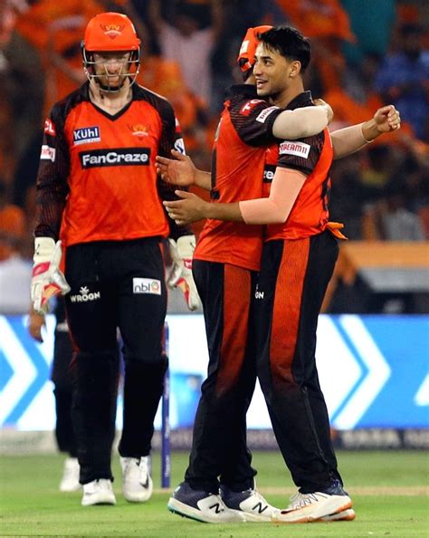 Hyderabad : SRH's Abhishek Sharma with teammate Mayank Markande ...