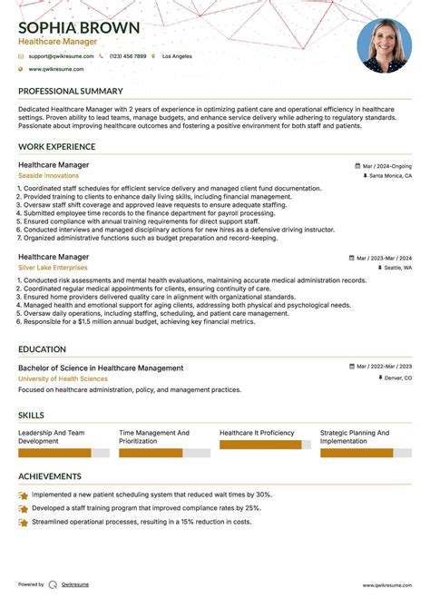 10+ Healthcare Manager Resume Samples & Templates for 2025 - healthcare management jobs