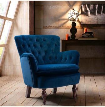Myler Accent Chair Single Seater Blue By Doe Buck | Evok.in