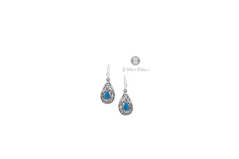 925 Sterling Silver Trishe Collections Blue Pearl Teardrop Dangle ...