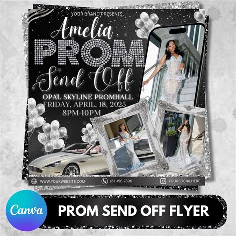 Prom Send off Flyer, DIY Prom Flyer, Prom Canva Template, Prom Send Off ...