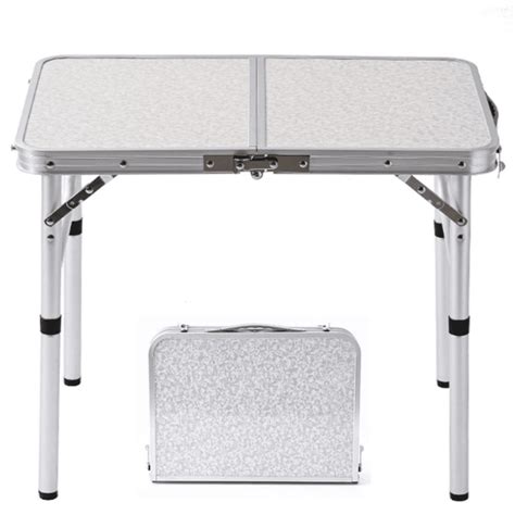Folding Camp Table Small, 24''L x16''W with Adjustable Height Legs ...