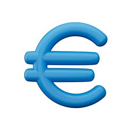 Currency euro 3d icon, outline Blue finance icon, business symbol, 3d illustration 36876946 PNG