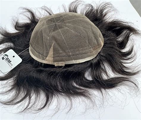 BM Wig Full Lace 100% Human Hair Patch Size 10x7 Natural Looking Skin ...