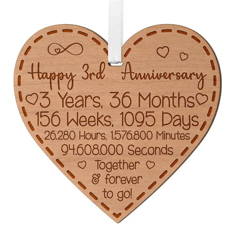 Happy 3rd Anniversary Gift for Couples - 3rd Wedding Anniversary Gifts ...