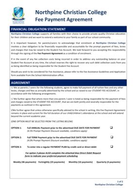 Fillable Online northpine qld edu 2015 Fee Payment Agreement Form ...