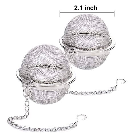 Tea Ball Strainer - 2 Pcs Stainless Steel, Tea Balls, 2.1 Inch Tea ...