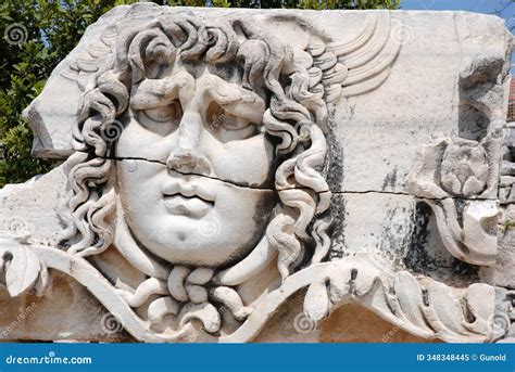 Medusa Head at Apollo Temple in Didyma Stock Image - Image of outside ...