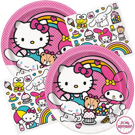 Hello Kitty Birthday Plates Birthday Decorations Hello Kitty Cartoon