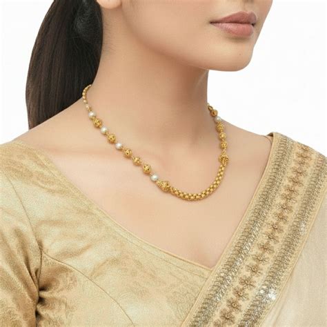 Gold Plated Filigree Bead Pearl Necklace – K Supreme