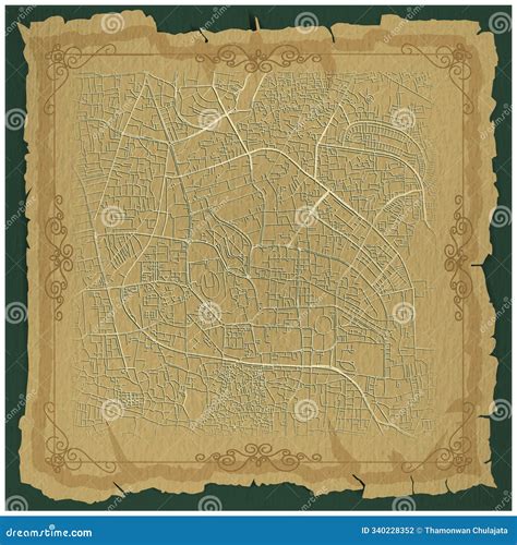 A Vintage Design Background Frame for a Center City Street Map of Dhaka Bangladesh Stock ...