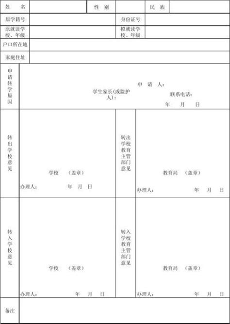 【义务教育阶段转学申请表 100字】范文118