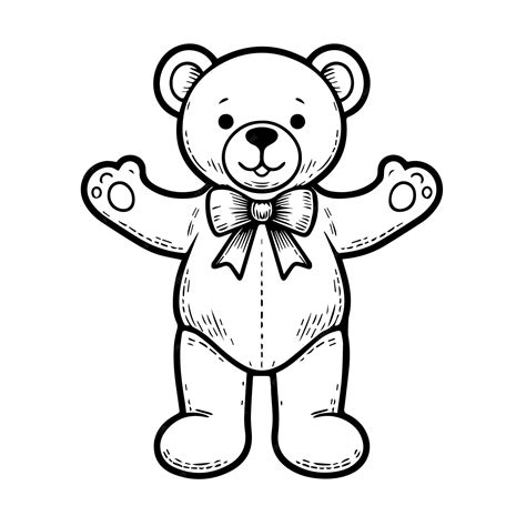 Free Vector Teddy Bear Outline Drawing | Premium AI-generated vector