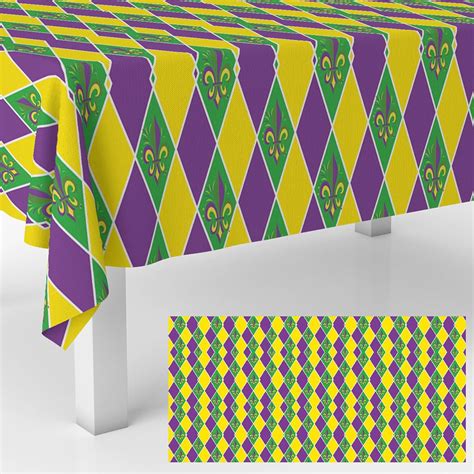 Amazon.com: GZBJMYGS Gold Green Purple Mardi Gras Tablecloths Float ...