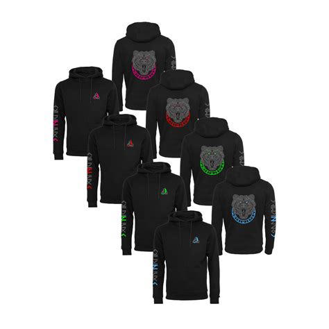 HOODIE Heavy Unisex - black - Vikings Bär (Front-Stick + Rückendruck ...