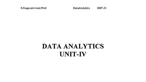 Data Analytics - UNIT IV: Object Segmentation & Time Series Methods ...