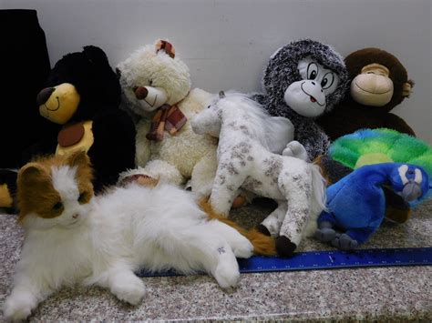 Animal Plushies Lot of Hasbro Fur-Real Monkey Teddy Pear Peacock