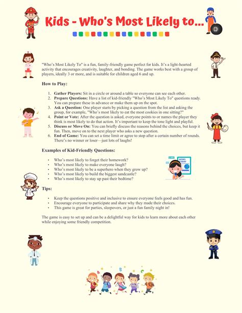 Who's Most Likely to Game Printable for Kids, Who's More Likely to Quiz ...