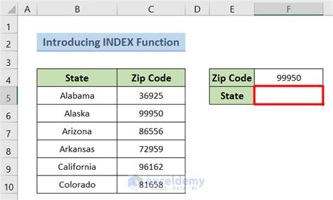 How to Convert Zip Codes to States Using Excel Formulas (5 Methods)