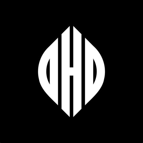 DHO Kreisbuchstaben-Logo-Design mit Kreis- und Ellipseform DHO Ellipse ...