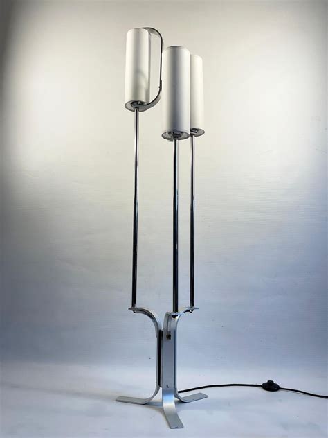 1970s Floor Lamp with Four Parchment Lampshades For Sale at 1stDibs