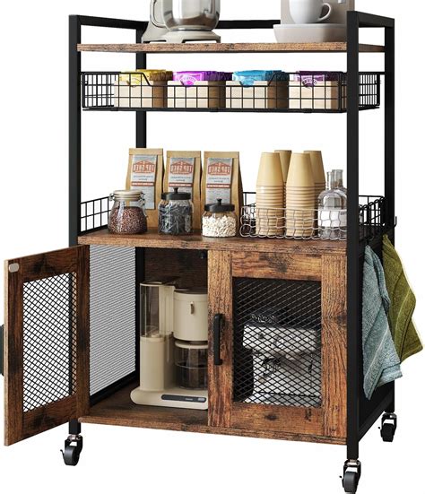 Coffee Bar Cabinet, 3 Tier Coffee Station Table on Philippines | Ubuy