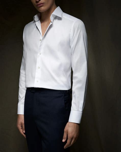 Men's White Dress Shirts - White Suit Shirts - Eton