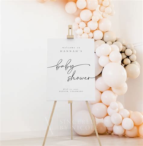 Baby Shower Welcome Sign Template, Minimalist Welcome Baby Shower Sign ...