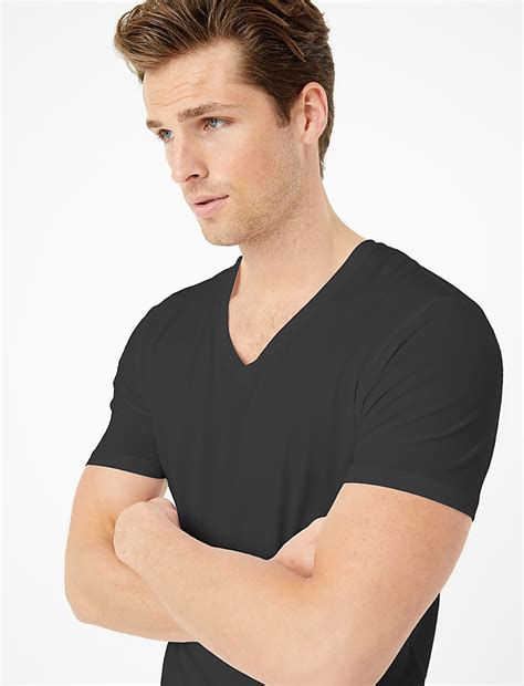 Buy Supima® Cotton Blend V-Neck T-Shirt Vest at Marks & Spencer