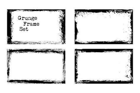 Set of vector grunge frame templates shabby and dirty. vector ...
