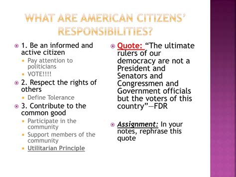 PPT - Duties and Responsibilities of American Citizens PowerPoint ...