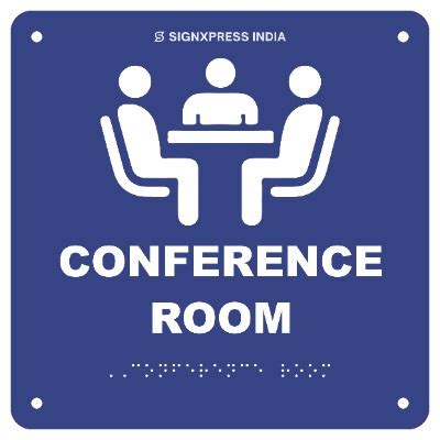 Buy Conference Room Braille Signage Acrylic 107 Pack of 1 Pcs online at ...