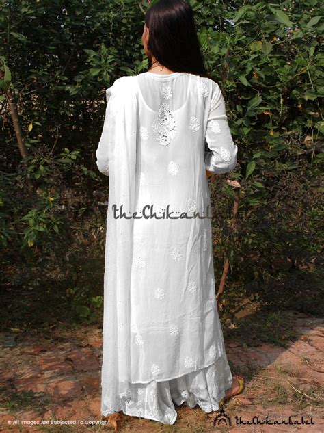 Tara Chikankari Kurta Set with Dupatta - White | The Chikan Label